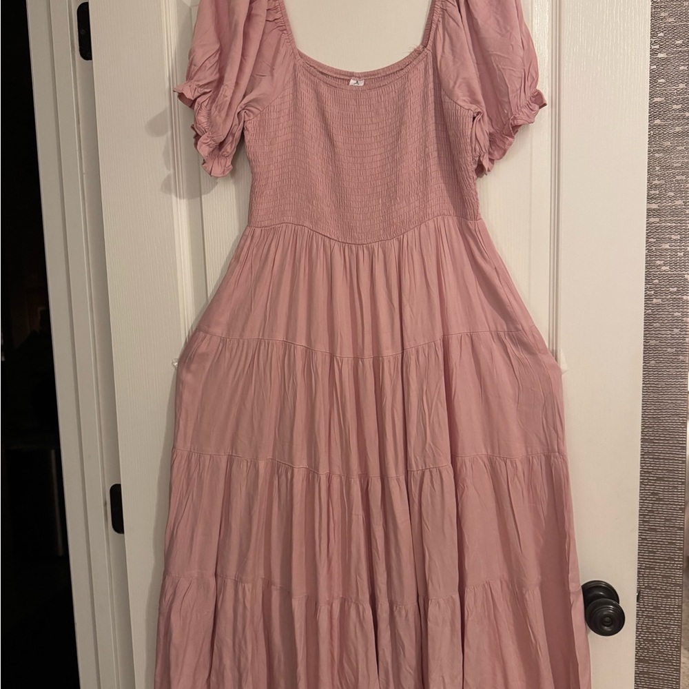Elegant Pink Maxi Dress